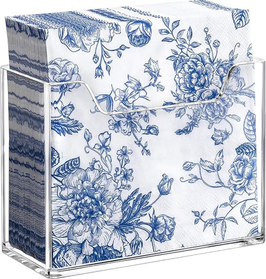 Acrylic Napkin Holder for Table, Clear Plastic Vertical Napkins Holders, Modern Square Paper Napkin Holders for Kitchen, Dinner Table Guest Napkin Holder for Home, Hotel, Restaurant, Bar