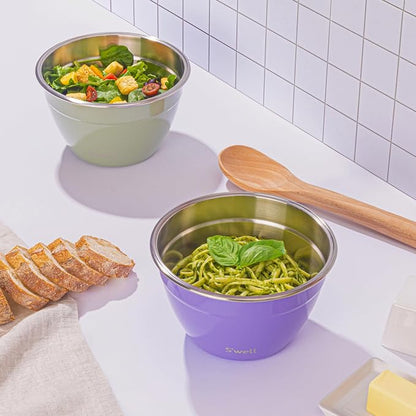 S'well Stainless Steel Salad Bowl Kit, Mountain Sage, Comes - Image 5