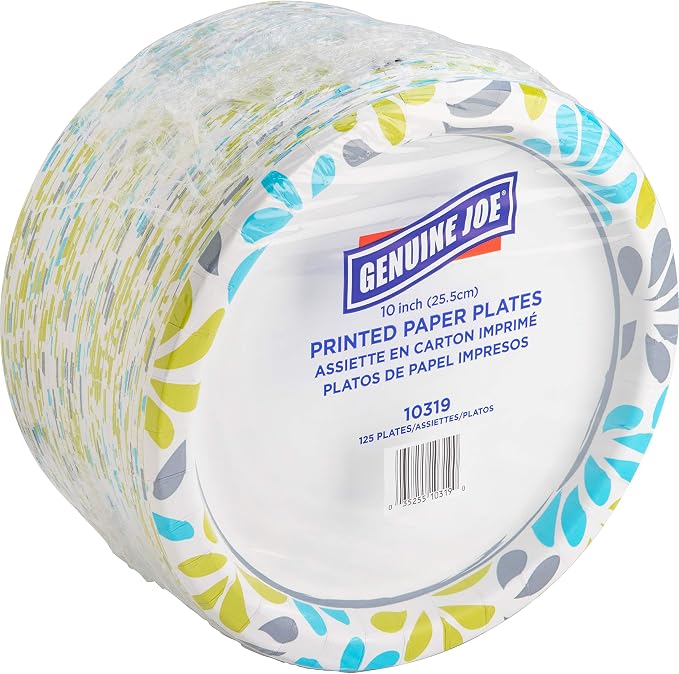 Genuine Joe Printed Paper Plates - Image 3