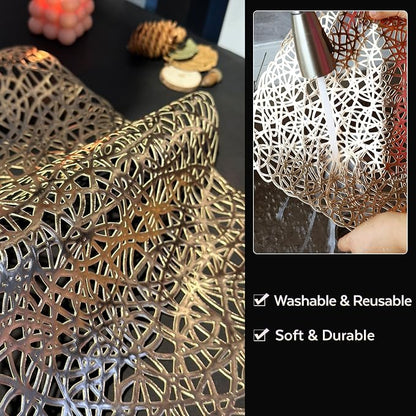 FAVE Gold Table Runners 36 Inches Short Table Runner Washable Table Mats | Heat - Image 8