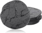 Diatomaceous Earth Coasters Set of 4，Cool Absorbent Quick-Dry Drink Coasters for Desks, Cute Modern Stone Design with Stylish White Aesthetic (4, Marble Grey)