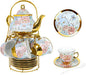 20-Piece Porcelain Tea Sets for Adults, Includes Tea Cups and Saucers, Spoons & by LYTDMSKY