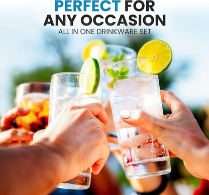 Zulay Kitchen Plastic Drinking Glasses – 24oz Acrylic Shatterproof Water Cups - Image 7