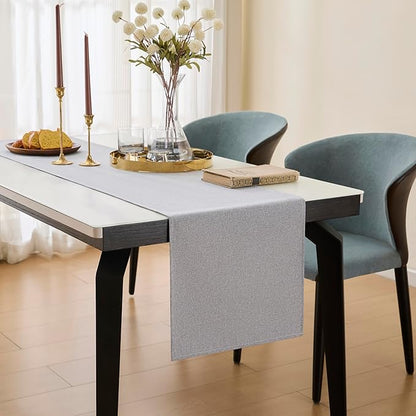 YATOJUZI Light Grey Table Runner Seasonal Summer Kitchen Dining Coffee Table - Image 5