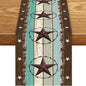 Western Table Runner, Rustic Farmhouse Texas Star Brown Wooden Plank Cowboy by Unknown
