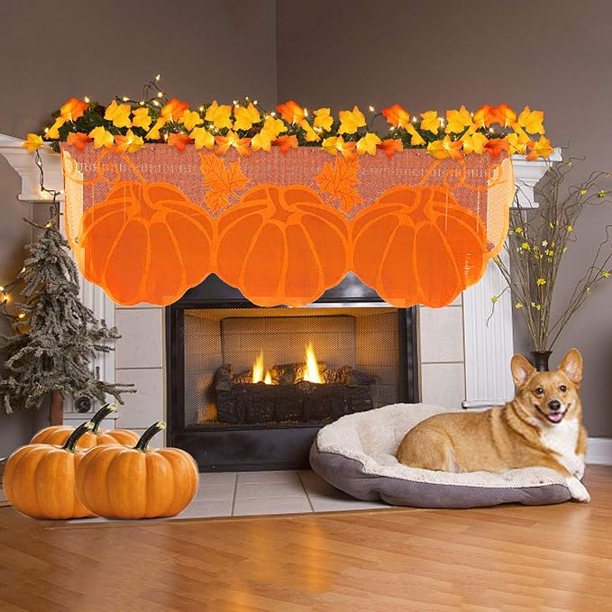 Fall Thanksgiving Decorations Mantle Scarf - Image 2