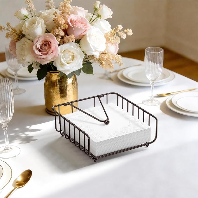 Napkin Holder for Table with Weighted Arm, Dinner Metal Flat Napkin Holders for - Image 6