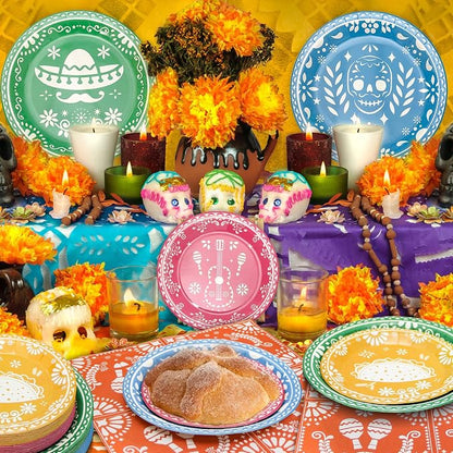 Mexican Fiesta Paper Plates and Napkins Party Supplies Serve 60 | 180PCS - Image 7