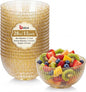 bUCLA 12 PCS Plastic Cereal Bowls Set - 28 Oz Gold Glitter Disposable Vertical by BUCLA