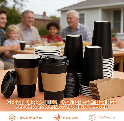 METAPRINT 500 Pack 12 oz Disposable Coffee Cups - Image 5