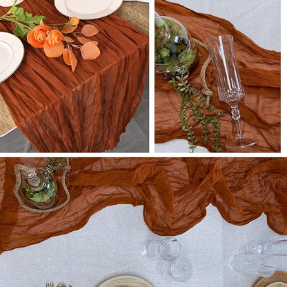 4 Pack Terracotta Cheesecloth Table Runner 20 x 120 inch Gauze Table Runners 10 - Image 5