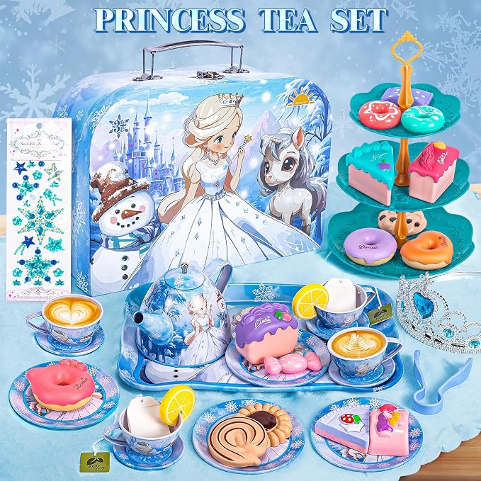 Hohosunlar Kids Tea Party Set for Little Girls Toddlers 3 4 5 6 7 8 | Princess - Image 2