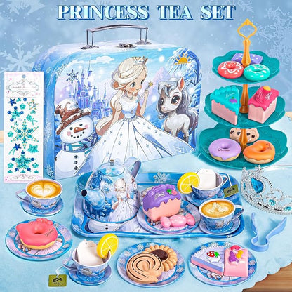 Hohosunlar Kids Tea Party Set for Little Girls Toddlers 3 4 5 6 7 8 | Princess - Image 2