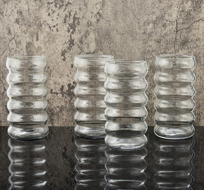 ALINK Ribbed Drinking Glass Cups - Image 9