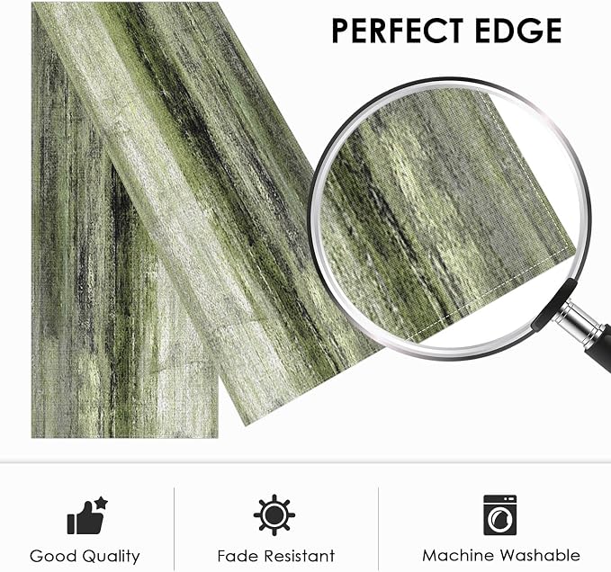 Emvency Table Runner, 13x72 Inch, Olive Green and Grey | Abstract Farmhouse - Image 2