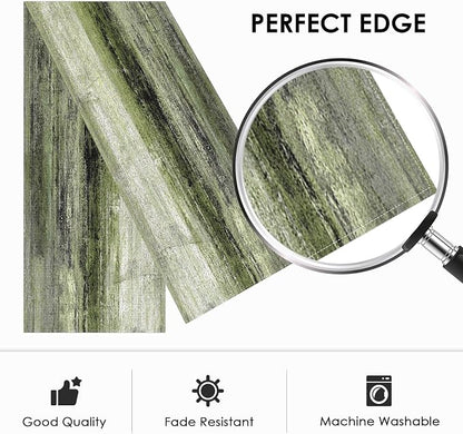 Emvency Table Runner, 13x72 Inch, Olive Green and Grey | Abstract Farmhouse - Image 2