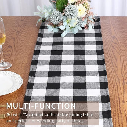 Tosewever Buffalo Check Plaid Table Runner, Cotton Polyester Blend Classic - Image 6