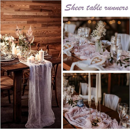6 Pack Grape Purple Cheesecloth Table Runner 35 x 120 Inch | Boho Gauze Fabric - Image 6