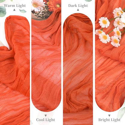 Orange Cheesecloth Table Runner 10FT Gauze Table Runner Cheesecloth Fabric - Image 7