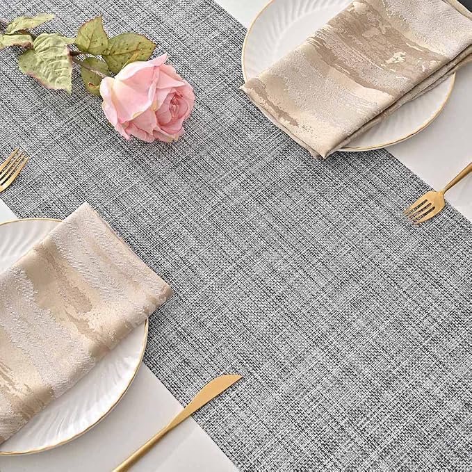 GIVERARE Table Runner, 12x53in Heat-Resistant Woven Vinyl Long Tabletop - Image 4