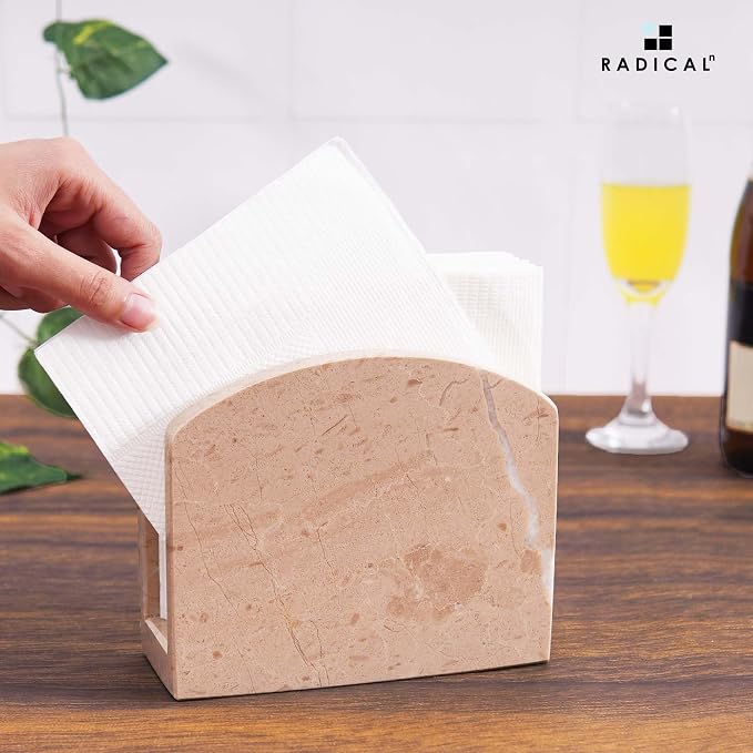 Radicaln Marble Napkin Holder 5 Inches Handmade Verona Stone Napkin Holder - Image 2