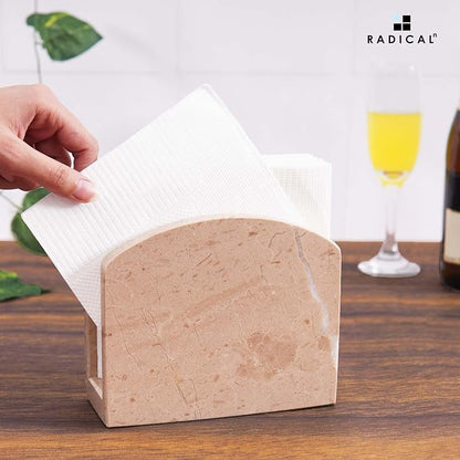 Radicaln Marble Napkin Holder 5 Inches Handmade Verona Stone Napkin Holder - Image 2