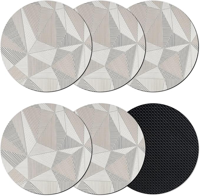 Geometric Minimalist Coasters Set of 6, Absorbent Coasters by Unknown