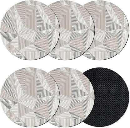 Geometric Minimalist Coasters Set of 6, Absorbent Coasters by Unknown