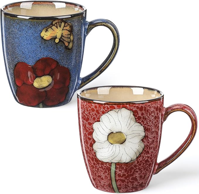 Maxdot 12oz Ceramic Coffee Mugs, Glazing Process Coffee Cup by Maxdot