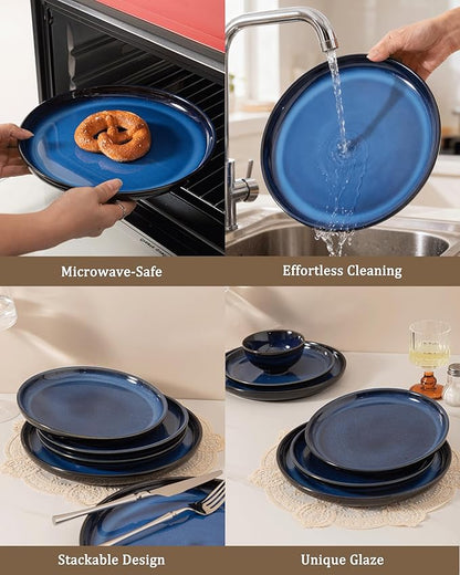Dinnerware sets plates and bowls sets modern plates,Ceramic Dinnerware Sets,12 Pieces Porcelain Lightweight Plates,Scratch Resistant Dish Set (style - 8, 4 - Set (12pcs))