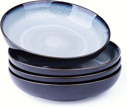 LERATIO 9.0" Ceramic Pasta Bowls Set of 6, 38oz Large Stoneware Bowls Set | by LeRatio