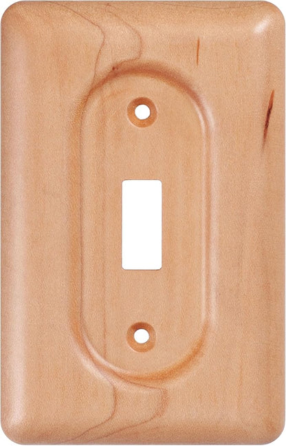 Vintage Rocker Switch Cover Plate - Maple Wood Light Switch Cover For Classic Decor