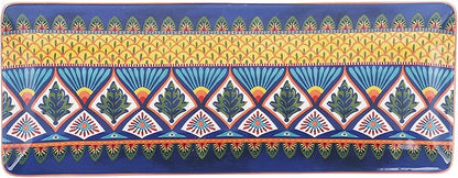 Bico Havana Ceramic 14 inch Rectangular Serving Platter, Set of 2, for Serving Salad, Pasta, Cheese, Ham, Appetizer, Microwave & Dishwasher Safe