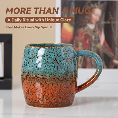 Handmade 22oz Ceramic Coffee Mug, Ergonomic Large Handle, Ideal Gift - Image 6