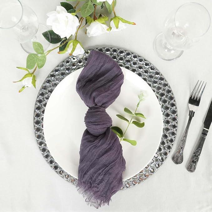 Efavormart 5 Pack 24"x19" Purple Matte Gauze Cheesecloth Napkins, Regal Cotton - Image 9