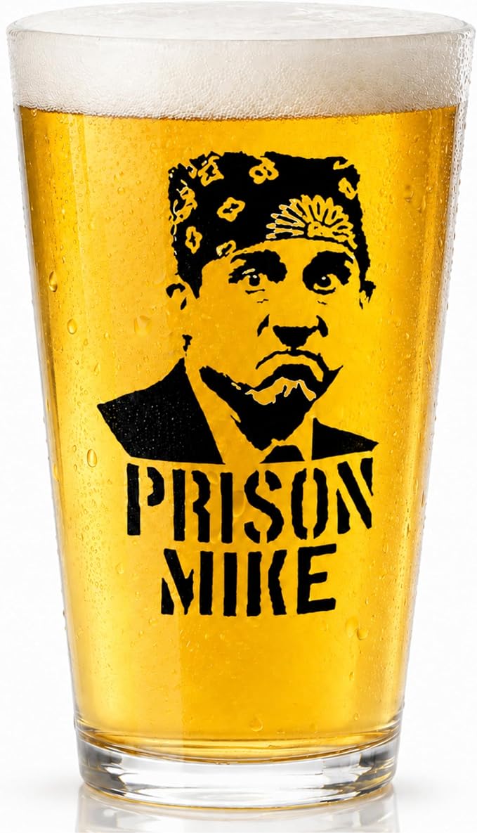 Prison Mike Funny Beer Glass by Glassicle