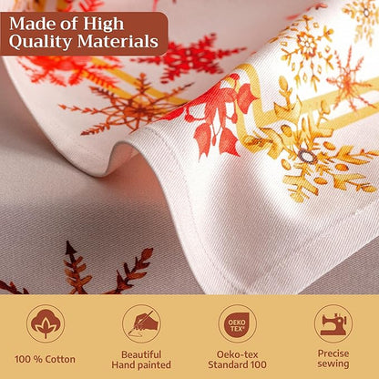 Maison d' Hermine Cloth Napkins Set of 4 100% Cotton for Thanksgiving Christmas Decorations Everyday Reusable Square Fall Napkins Cloth Washable Dinner Party (Crystal Star, 20"x20")