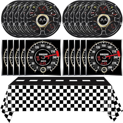 41Pcs Race Car Birthday Party Decorations, Start Your Engines Party Tableware by Mainivo