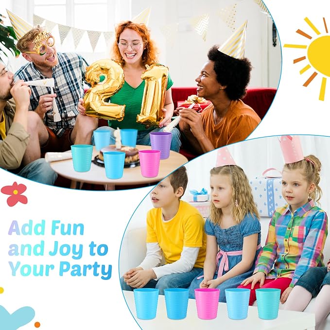 Eccliy 36 Pcs Kids Cups Bulk, 8 oz Plastic Toddler Drinking Cups Unbreakable - Image 5