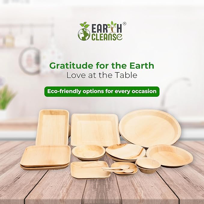 The Palm Dinnerware – 7 Inch Compostable Square Plates (25 Count) | Like Bamboo Disposable Plates | Biodegradable, Eco-Friendly, Microwave & Oven Safe | USDA 100% Biobased