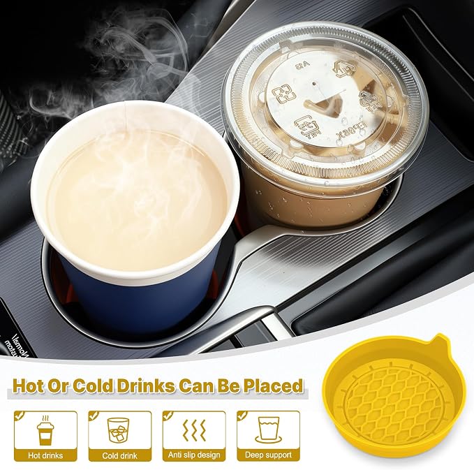 Car Cup Holder Coaster, Silicone Cup Holder Insert, Universal Non-Slip Cup - Image 3