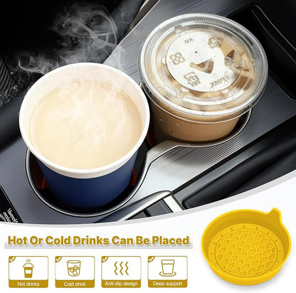 Car Cup Holder Coaster, Silicone Cup Holder Insert, Universal Non-Slip Cup - Image 3