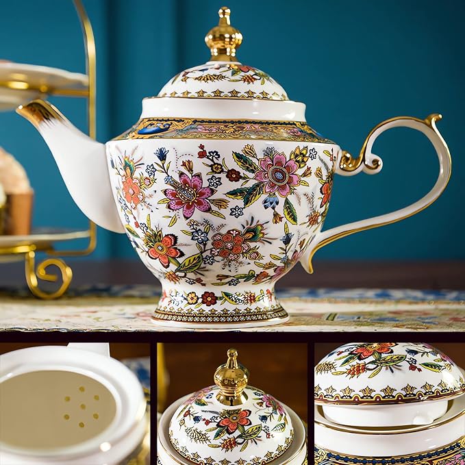 ACMLIFE Tea Set for Adults, Bone China Tea Set - Image 3