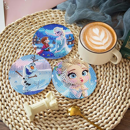 8 Pcs Diamond Painting Coasters Kit, Cartoon Diamond Art Coasters - Image 4