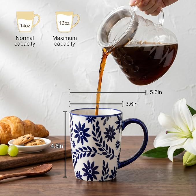 glowworm Ceramic Coffee Mugs, 16 Ounce Coffee Cups - Image 2