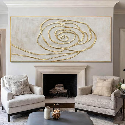 XIANSHOU Minimalist Wall Art Gold Line Wall Decor Vintage Poster 32"x70" Decorative Pictures for Dining Room Area Artwork for Office