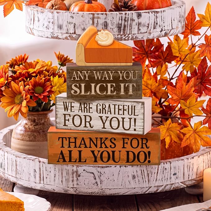 Moucuny 4 Pcs Fall Coffee Table Decor Fall Decoration - Image 6
