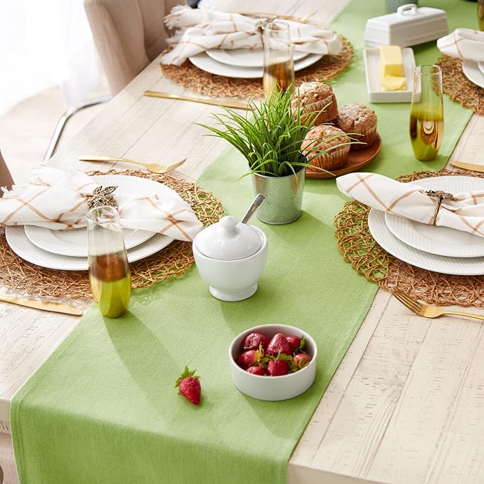 DII Everyday Collection, Fringed Solid Tabletop, Table Runner - Image 6