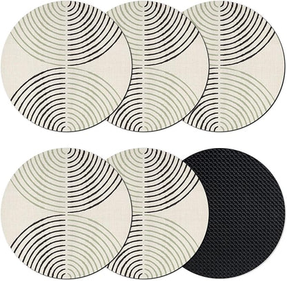 Modern Aesthetic Art Coasters Set of 6, Absorbent Coasters by Unknown