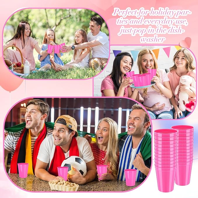 Yungyan 50 Pack 16 oz Stadium Cups Reusable Plastic Cups Blank Drink Stadium - Image 5